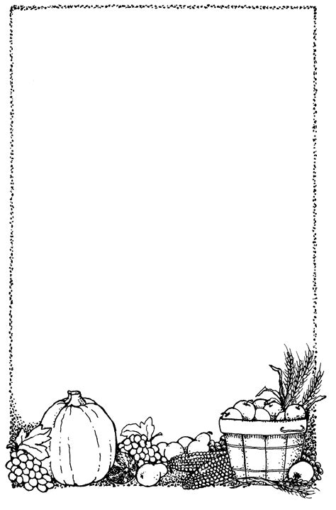 fall border clipart black and white